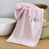 Jinxuan Butterfly Cleansing Towel features fresh and soft colors that are skin-friendly, do not fade or shed hair, and are highly absorbent. It is a coral fleece dry hair towel measuring 35*75cm details Picture
